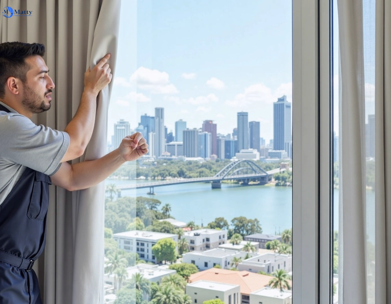 Professional curtain steam cleaning service bongaree QLD by Matty Curtain Cleaning