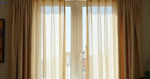 Dusty and dull curtains in bongaree before steam cleaning